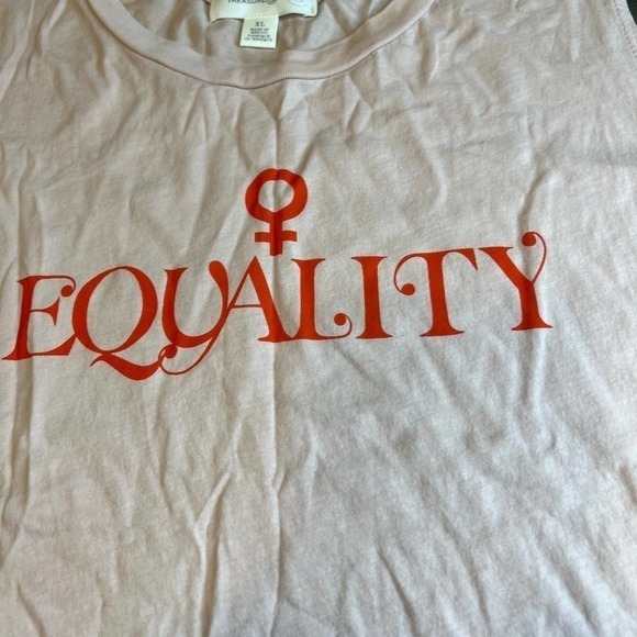 Treasure & Bond XL Tank Top Equality Graphic Sleeveless Pink Women's - Picture 2 of 10